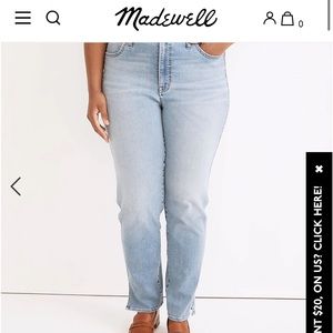 Madewell slim straight jeans, new with tags